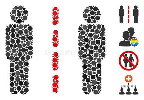 Rounded Dot Social Isolation Icon Mosaic Stock Illustration