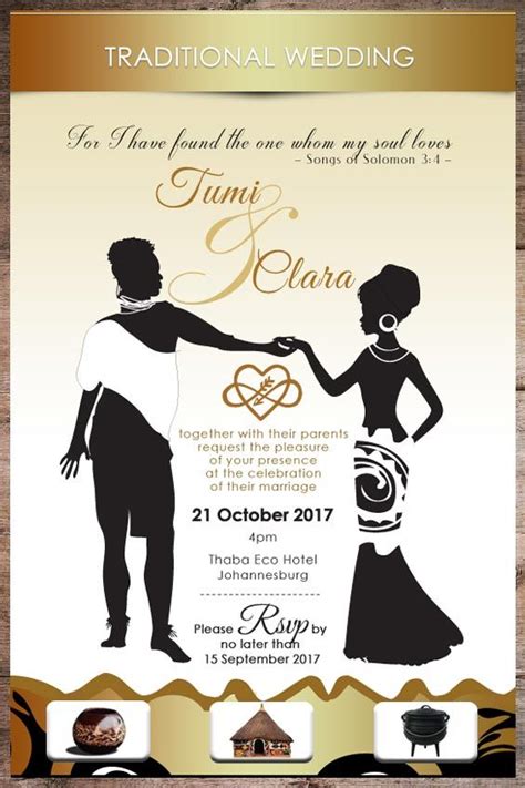 African Traditional Wedding Invitation Templates Que Mashdez
