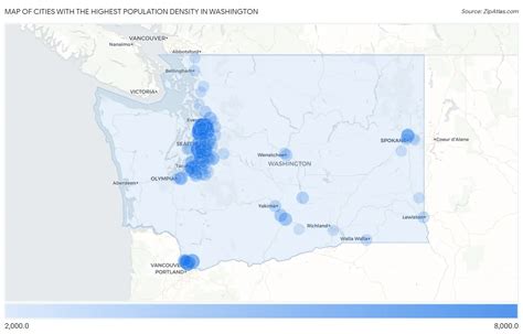 Highest Population Density In Washington By City 2023 Zip Atlas