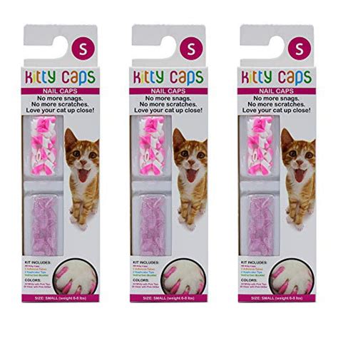 Kitty Caps Nail Caps For Cats White With Pink Tips And Clear With Pink