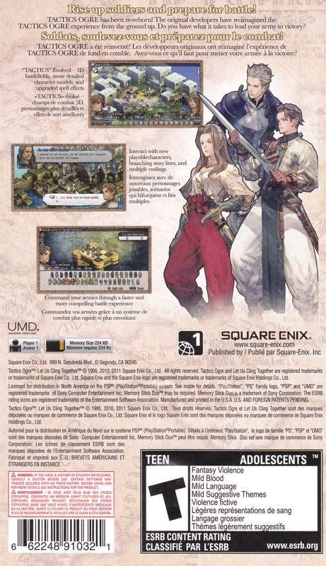 Tactics Ogre Let Us Cling Together 2010 Psp Box Cover Art Mobygames