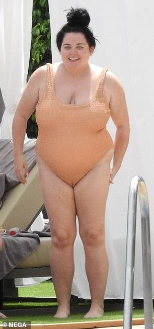 Scarlett Moffatt Slips Into An Orange Swimsuit For A Swim In Marbella Sound Health And Lasting
