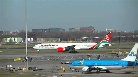 Kenya Airways B777 300 Op Schiphol Youtube