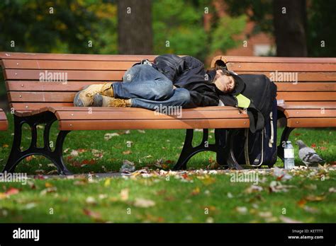 Sleeping Men On Park Bench Hi Res Stock Photography And Images Alamy