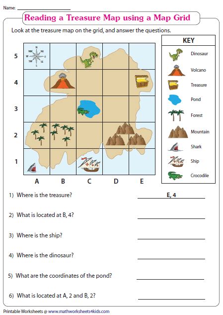 Kindergarten Grid Map Worksheet