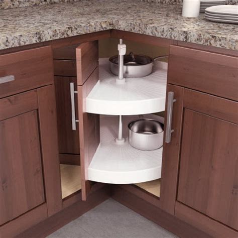 Note that even the drawers have divisions too for better organization this lovely corner cabinet for a traditional kitchen is from schuler cabinetry and is sold at lowes. Kitchen Corner Cabinet Storage Ideas 2017