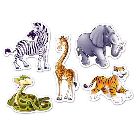 Mini Jungle Animal Cutouts Pack Of 24