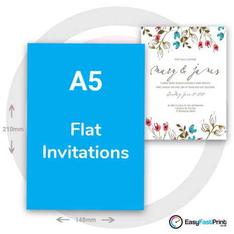 A5 Flat Invitation Printing Cheap Uk Printing