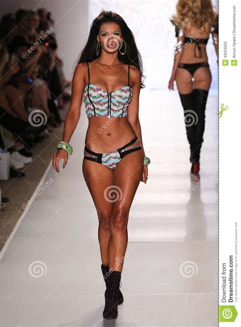 Miami July 18 Models Walk Runway At Beach Bunny Swim Collection
