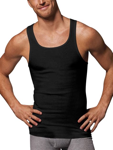 Hanes Men S Ultimate ComfortSoft Dyed Tank Undershirt 4 Pack Walmart Com