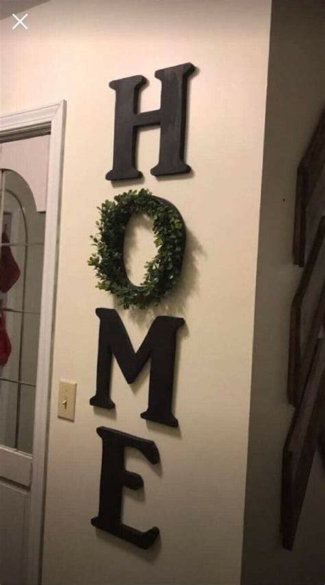 Watch video till the end so you can get idea to do this. Home Letters with Wreath as O, Home Letter Sign, Farmhouse ...