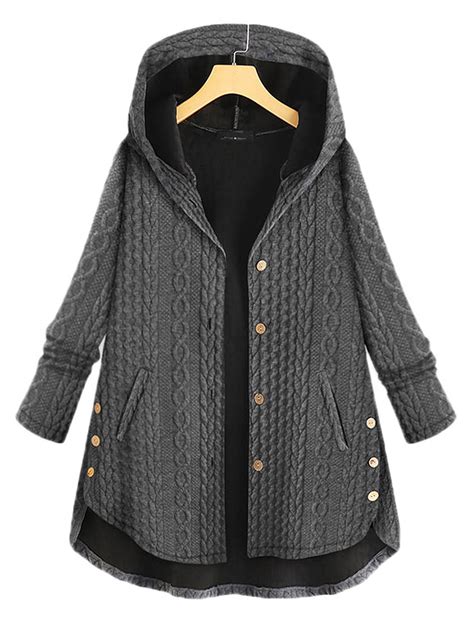 Wodstyle - Womens Winter Coat Ladies Fleece Fluffy Fur Hooded Jacket Outwear Plus Size - Walmart ...