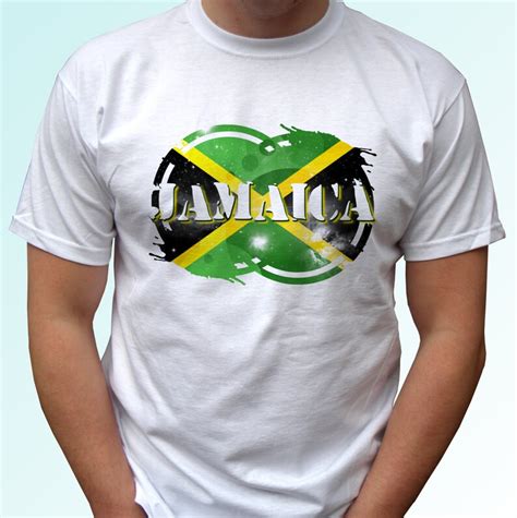 Jamaica Flag White T Shirt Top Short Sleeves Mens Womens Etsy