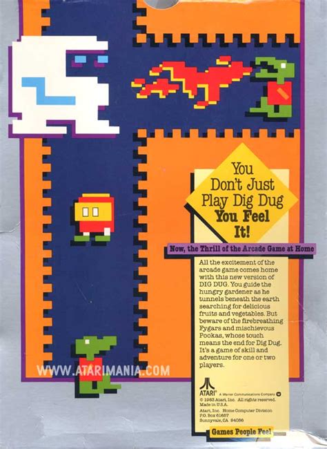Atari 400 800 Xl Xe Dig Dug Scans Dump Download Screenshots Ads