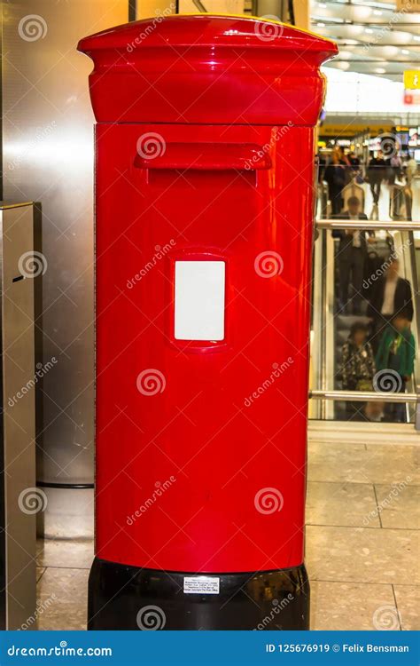 Red English Pillar Box Or Post Box Stock Image Image Of Mailing