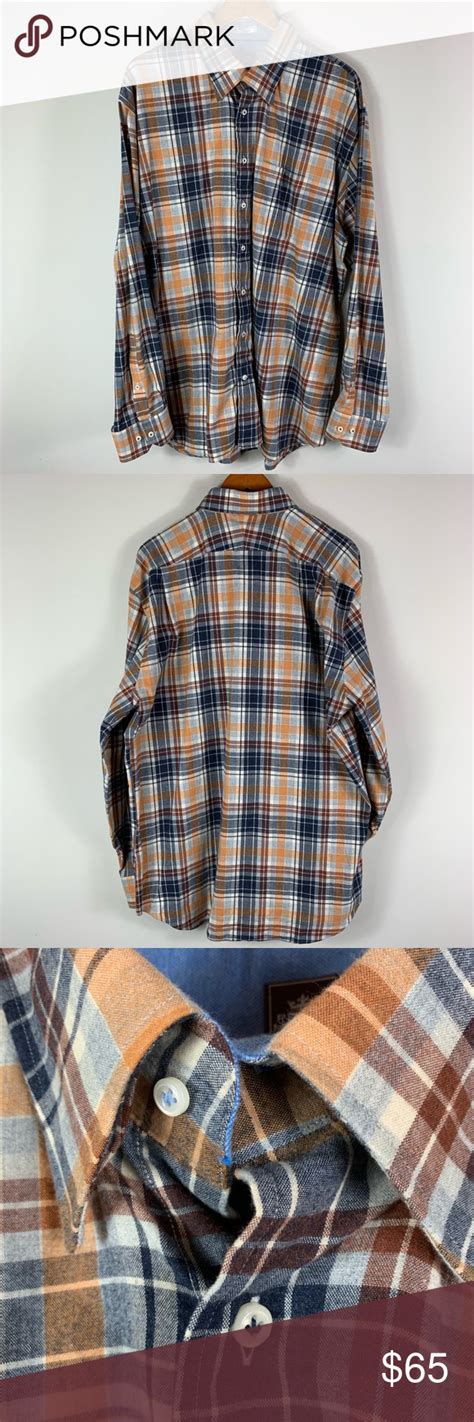 Peter Millar Plaid Long Sleeve Flannel Cotton Sport Shirt Peter Millar