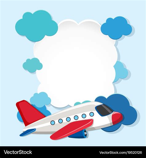 Border Template With White Airplane Royalty Free Vector