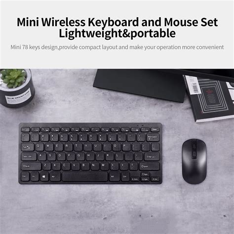 Km901 24g Wireless Keyboard Mouse Combo 78 Key Mini Ergonomic Design