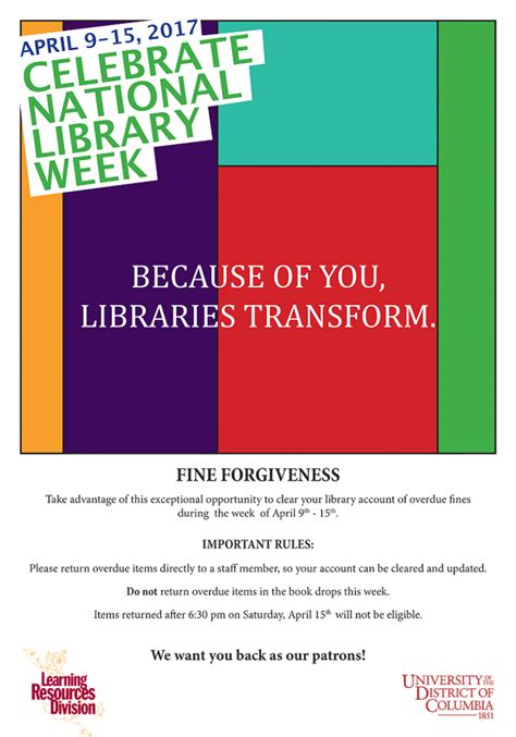 Celebrate National Library Week April 9th 15th 2017 University