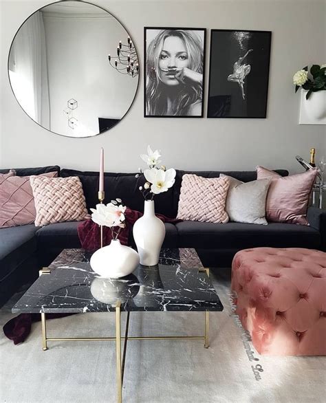 28 Cool Modern Grey And Rose Gold Living Room Rose Gold Mandala