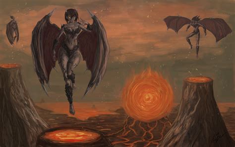 Fantasy Art Artwork Demon Evil Angel
