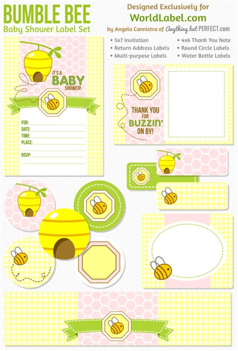 Download this free vector about baby shower label, and discover more than 12 million professional graphic resources on freepik. Baby Shower Labels in a Bumble Bee Boys Theme | Worldlabel Blog