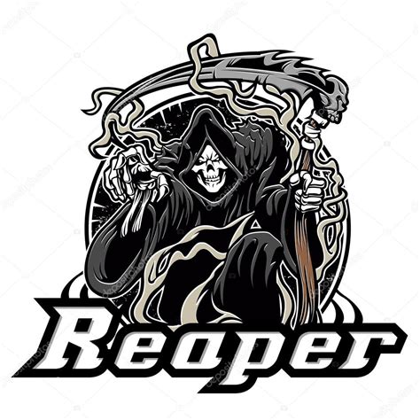 Illustration Of Grim Reaper On White Background — Stock Vector