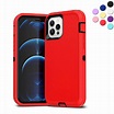 iPhone 12 Pro Max Heavy Duty Defender Case - Red {3 Layer Shock ...