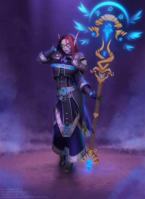 Void Elf Priest By Mstivoy World Of Warcraft Game Warcraft Art