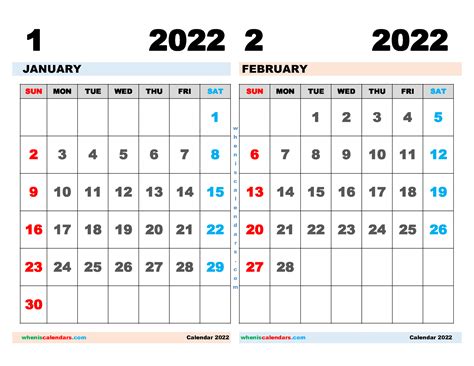 Printable January And February 2022 Calendar Printable Word Searches