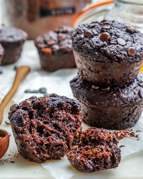 Healthier Double Chocolate Zucchini Muffins Clean Food Crush