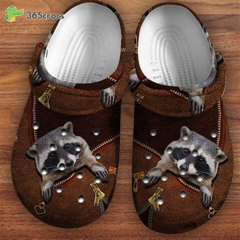 Cute Racoonraccoon Leather Clog Raccoon Lover T Crocs Clog Shoes