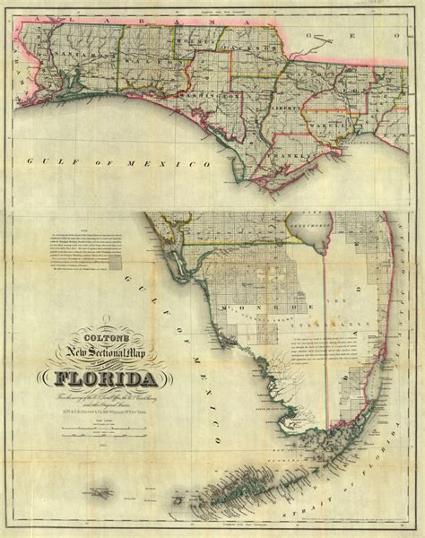 Florida Memory Coltons Florida 1885 West And South
