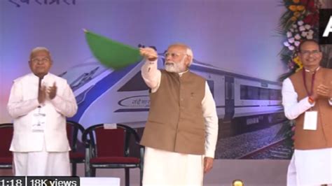 pm modi flags off bhopal delhi vande bharat express train