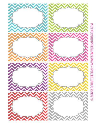 8 free mason jar labels and wraps, from lime shot: FREE Printable Chevron Labels from Sonya DeHart Design!