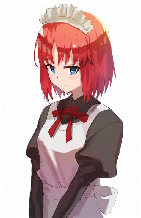 konakuso hisui tsukihime tsukihime highres 1girl apron blue eyes closed mouth juliet