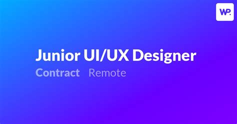 Junior Ux Designer Remote Find Your New Design Career Today On We