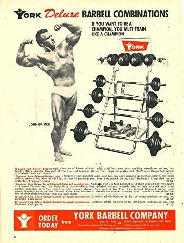 York Barbell Company Vintage Magazine Ad York Deluxe Barbell