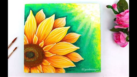 Acrylic Sunflower Painting For Beginners Sunflower