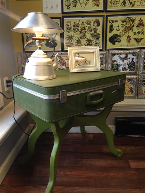 Upcycled Suitcase Into A Cool Vintage End Table Diy Furniture