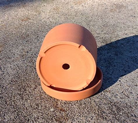 Natural Terracotta Round Fat Walled Garden Planters With Individual