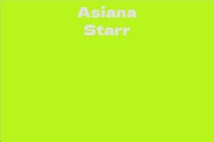 Asiana Starr Facts Bio Career Net Worth AidWiki