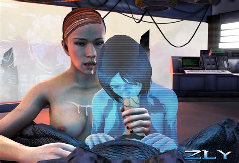 Rule 34 2girls 3d Blue Hair Blue Skin Breasts Cortana Cum Cum On