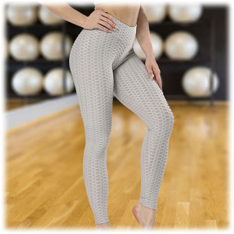 Womens High Waist Textured Butt Lifting Slimming Workout Leggings