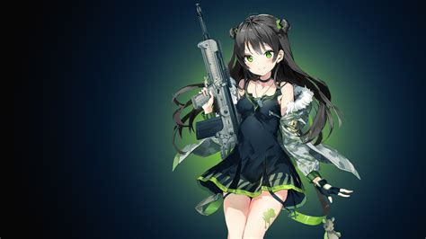 Lists of backgrounds, badges, emoticons, guides and much more! Girls Frontline Green Eyes Girl RFB With Background Of Dark Blue 4K HD Games Wallpapers | HD ...