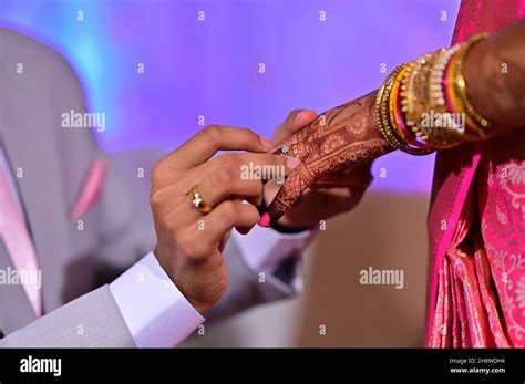 Indian Hindu Engagement Ring Ceremony Hi Res Stock Photography And