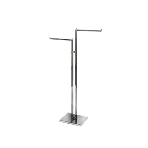 Chrome Clothes Rail Display Stand 2 Straight Arms H1220mm 1830mm