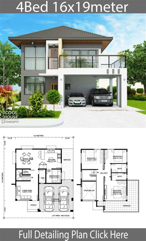 Home Design Plan 16x19m With 4 Bedrooms Home Design With Plan Modern