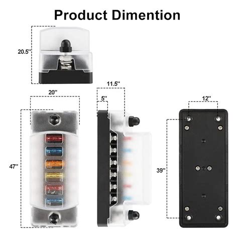 FB 1901 6 Way Fuse Block With Negative Bus DAIER