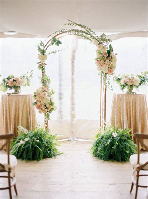40 Beautiful White Indoor Wedding Ceremony Ideas You Need To Try Wedding Arch Indoor Indoor